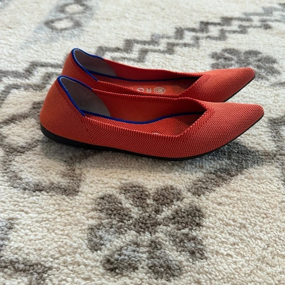 ROTHY’s To the Point 6 flat Persimmon rare color Washable Retired